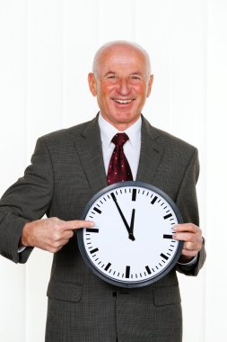 Manager with clock 11:55 clipart