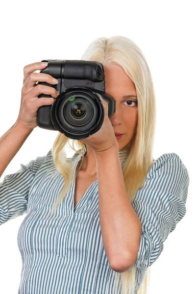 Meninas jovens com uma câmera digital — Fotografia de Stock