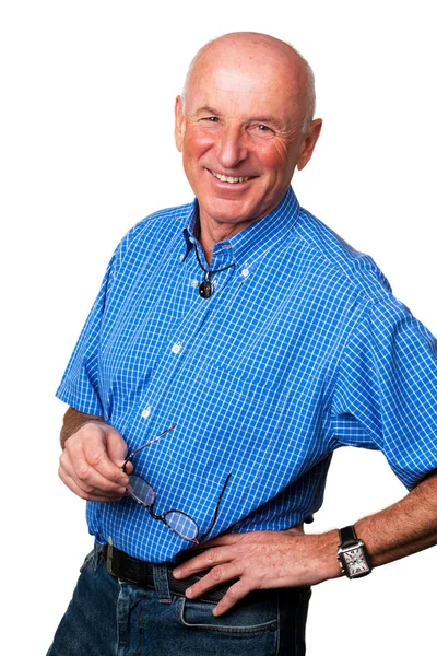 Porträtt av en vänlig äldre man — Stockfoto