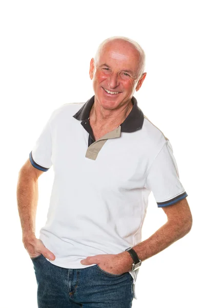 Portret przyjazny starszy mężczyzna — Zdjęcie stockowe