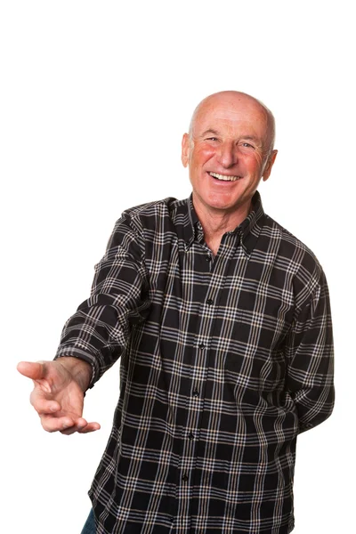 Porträt eines freundlichen älteren Mannes — Stockfoto