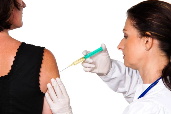 Vaccinera oss mot sjukdomar läkare influensa patient. — Stockfoto