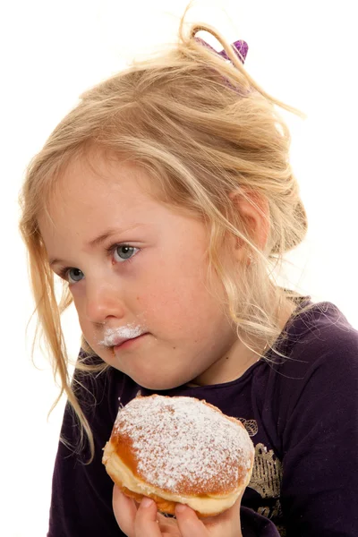 Lokmalar ile karnaval çocuk. çörek — Stok fotoğraf