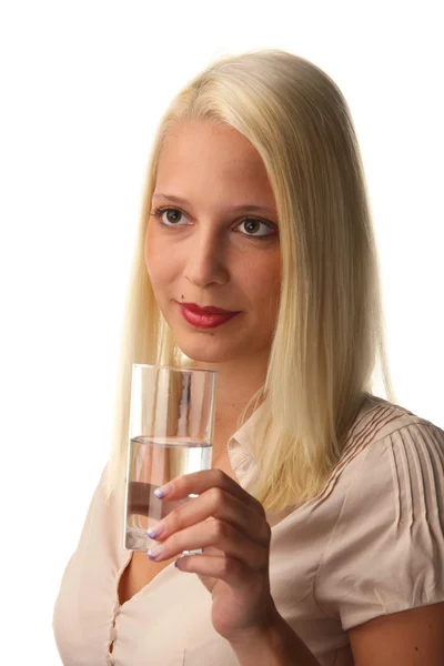 Vrouw met water — Stockfoto