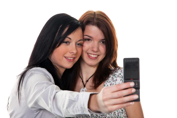 Jonge vrouwen schieten een souvenir foto — Stockfoto