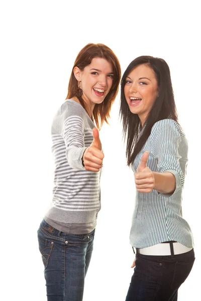 Successful girlfriends at take me five — Stock Photo, Image