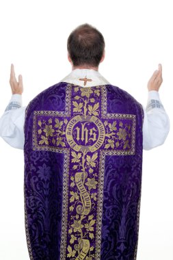 Catholic priest prays clipart