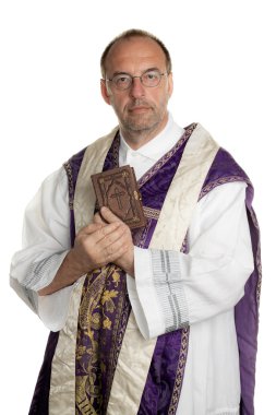 Catholic priest with bible clipart