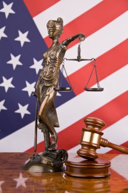 Gavel and american flag clipart