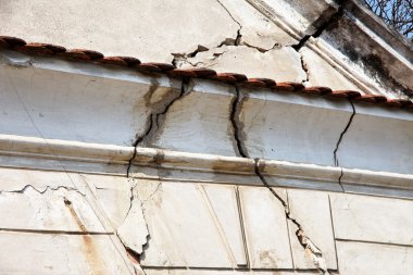 Damage and cracks caused by ground motion clipart