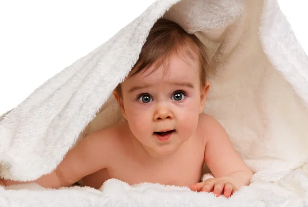 Kleines erstaunter Kind Babydecke — Stockfoto