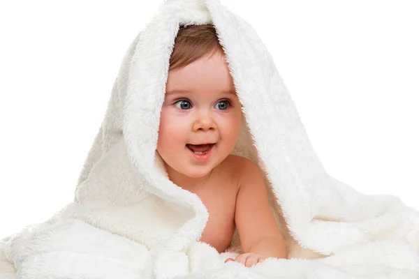 Küçük şaşkın çocuk bebek battaniyesi — Stok fotoğraf