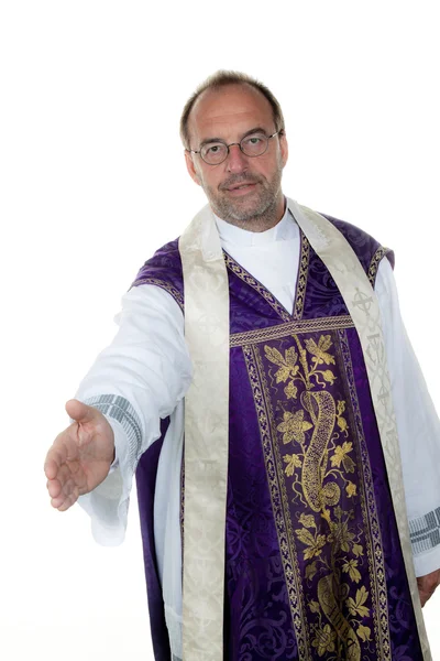 Catholic priests are friendly hand — Stock Photo, Image