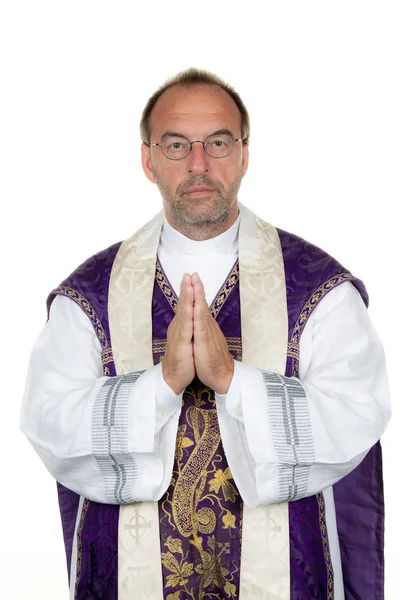 Catholic priest prays — Stock Photo, Image