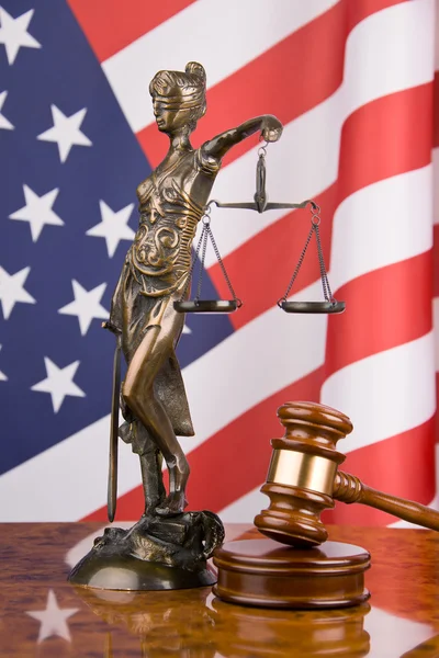 stock image Gavel and american flag