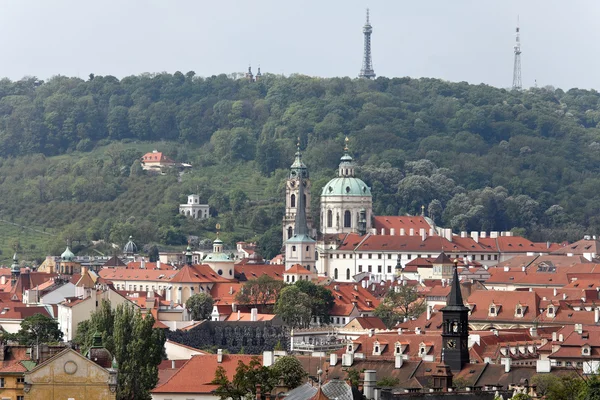 Prague, St. nicholas church and observatory — стоковое фото