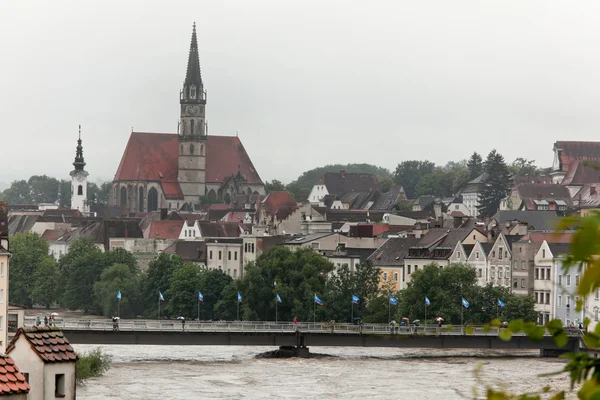 Hochwasser und Überschwemmungen in Steyr, Österreich — Stockfoto