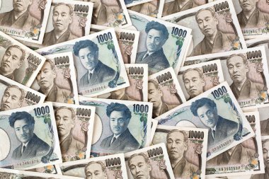 Japanese yen bills clipart