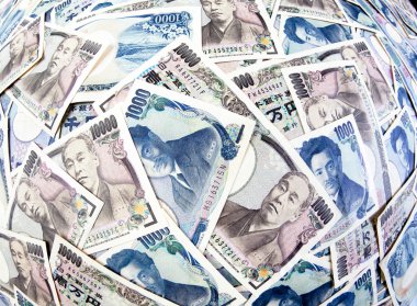 The japanese yen bank notes currency clipart