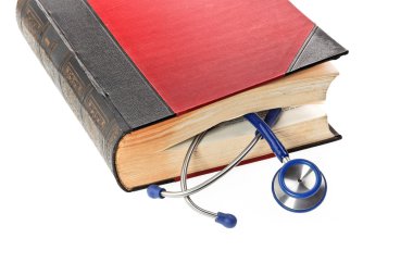 Stethoscope is a medical book clipart