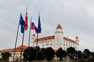 Slovakia, bratislava: castle hill and castle clipart