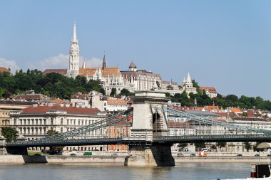 Hungary, budapest, chain bridge clipart