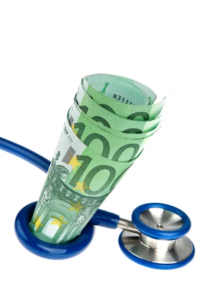 Κόστος της υγείας με; και στηθοσκόπιο — Φωτογραφία Αρχείου