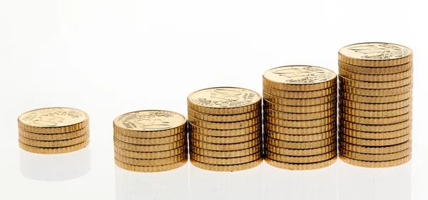 Stapel von Euro-Münzen — Stockfoto