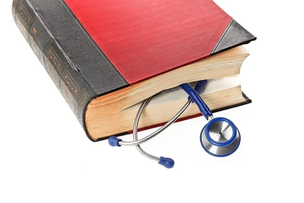 Stetoscopio e libro — Foto Stock