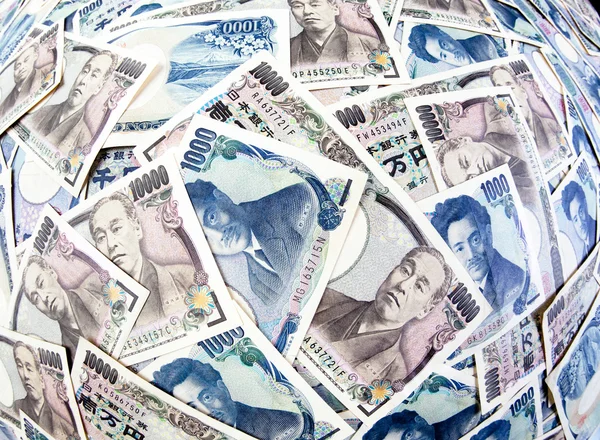 A japán jen bankjegyek valuta — Stock Fotó