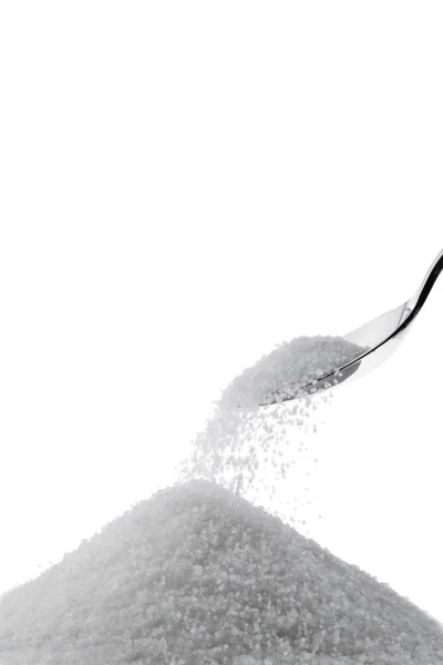 Кришталевий цукор на ложці — стокове фото
