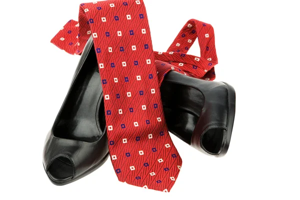 Жіноче взуття та краватка — стокове фото