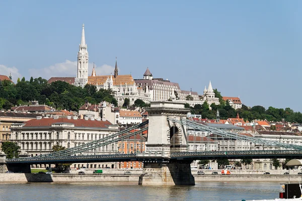 Hongarije, Boedapest, chain bridge — Stockfoto
