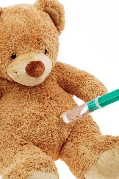 stock image Teddy bear with injection