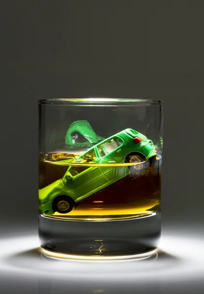 stock image Car keys and glass with alcohol