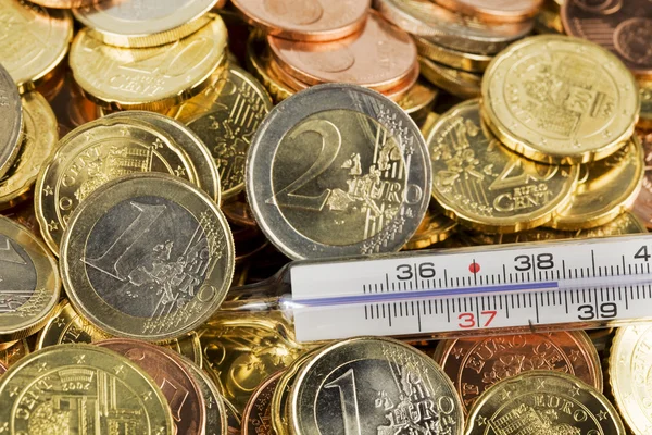 stock image Euro money and thermometer