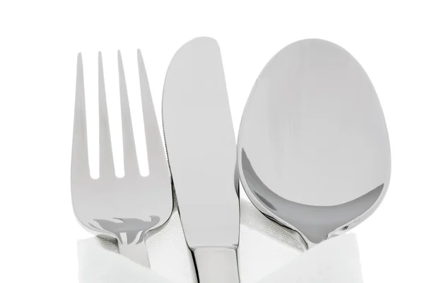 Messer, Gabeln und Teller — Stockfoto