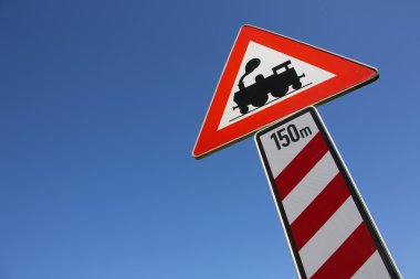 Level crossing sign clipart