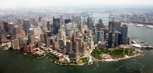 Flygfoto av nedre manhattan new york city — Stockfoto