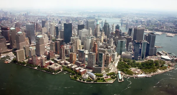 Letecký pohled na dolní manhattan new york City — Stock fotografie