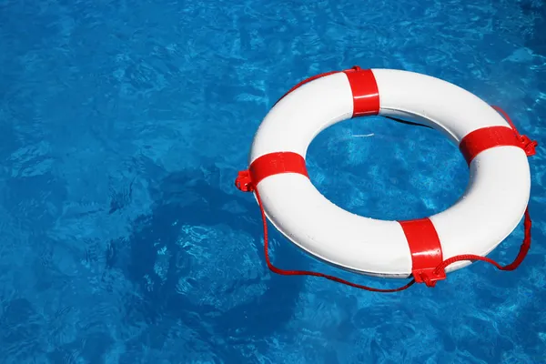 stock image Red and white rescue wheel