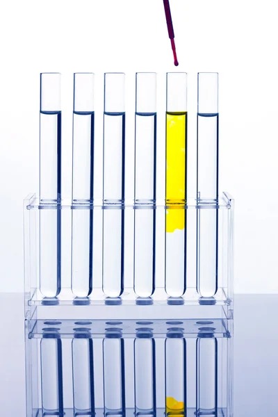 Reageerbuis voor het testen in een chemisch laboratorium — Stockfoto