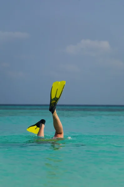 Diving at the dream beach — Stock Photo, Image