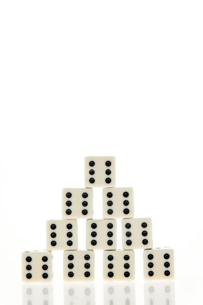 Cube of a game. sixes. happiness and success in th — Stock Photo, Image