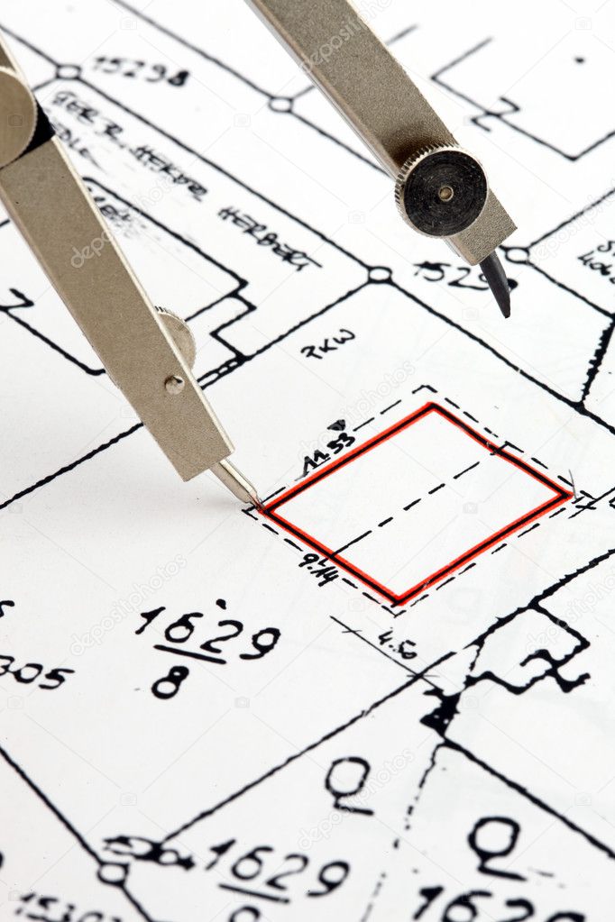 Herramientas De Ingeniería Sobre Dibujo Técnico: Fotografía De Stock ...