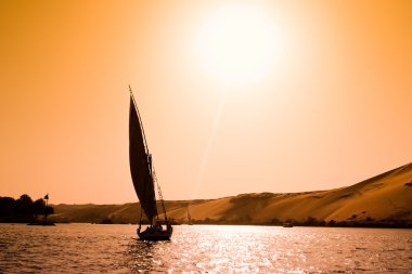 Felucca in aswan, egypt clipart