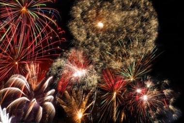 Fireworks on new year's eve and new year clipart