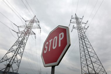 Electricity pylon of a power line for power clipart