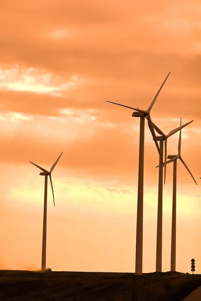 Vindkraftverk i en vindkraftspark för energi alternativ — Stockfoto
