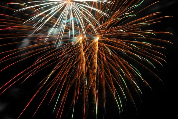 새 해의 이브와 새 해 불꽃놀이 — 스톡 사진
